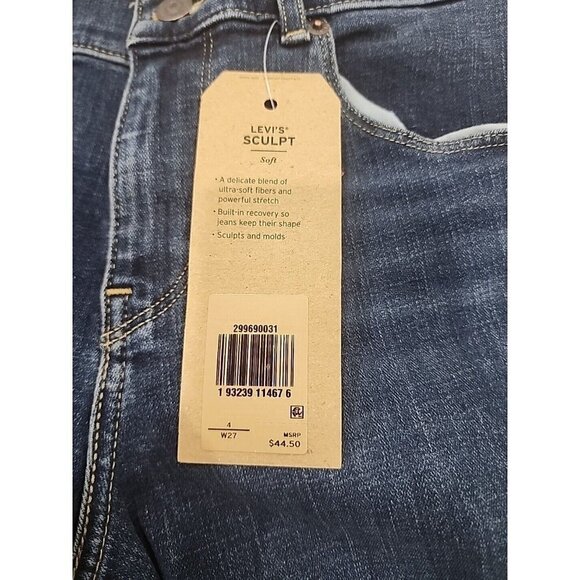 Levi's 4 Bermuda Shorts Mid-rise W/sculpt NWT Womens 4 27 - Picture 4 of 8